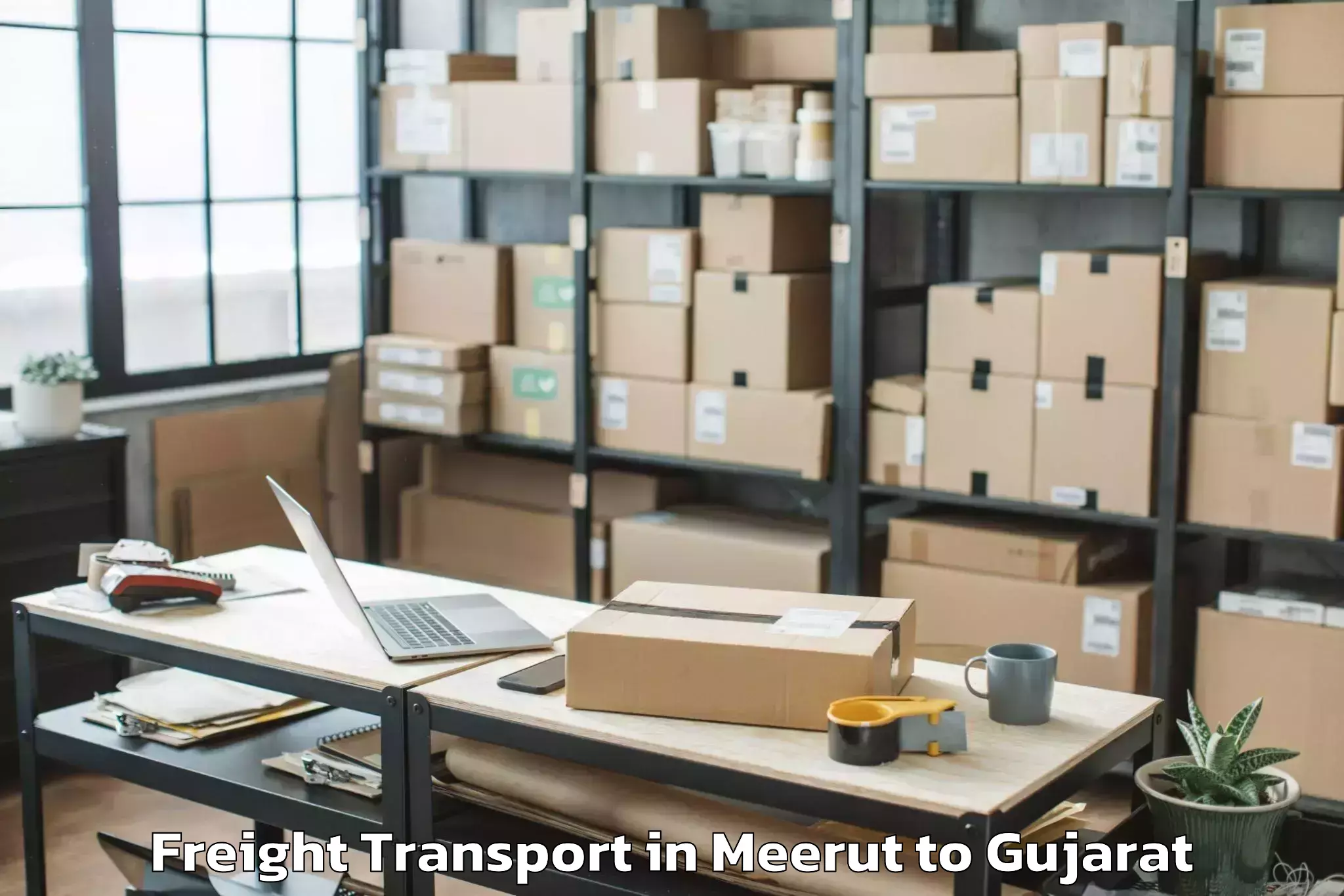 Affordable Meerut to Kodinar Freight Transport